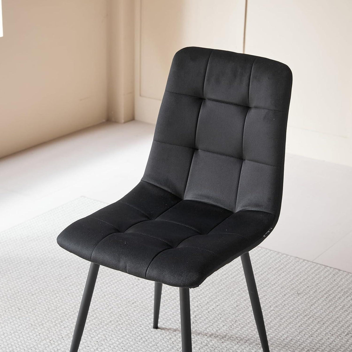 6er-Set Esszimmerstühle Samt Schwarz – Modern & Bequem