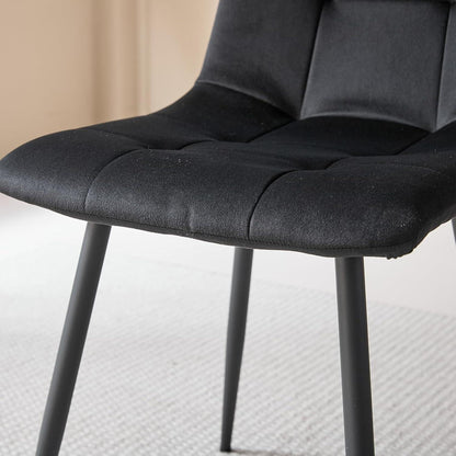 6er-Set Esszimmerstühle Samt Schwarz – Modern & Bequem