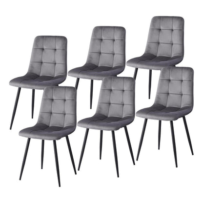 6er-Set Esszimmerstühle Samt Schwarz – Modern & Bequem