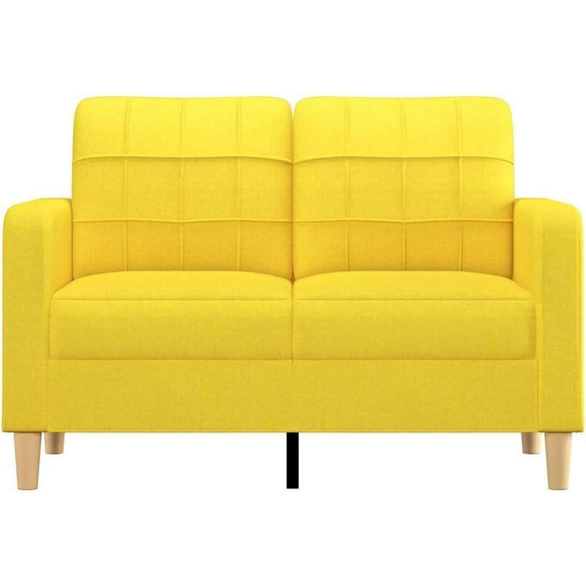 2-Sitzer Sofa Hellgelb – Bequemes Polstersofa mit Kissen
