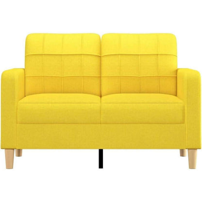 2-Sitzer Sofa Hellgelb – Bequemes Polstersofa mit Kissen