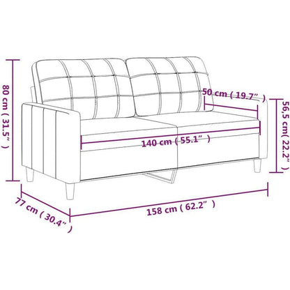 2-Sitzer Sofa Taupe – Bequemes Polstersofa mit Kissen