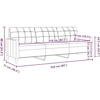 3-Sitzer Sofa Weinrot – Modernes Polstersofa mit Kissen