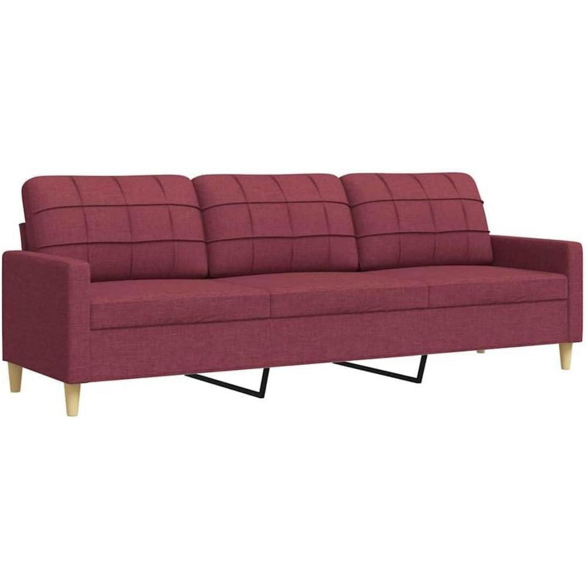 3-Sitzer Sofa Weinrot – Modernes Polstersofa mit Kissen