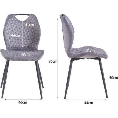Esszimmerstühle Set 6 Grau – Bequeme Polsterstühle Küche Wohnzimmer