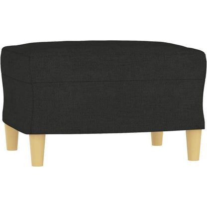 3-Sitzer Sofa mit Hocker & Schlaffunktion Schwarz 180cm