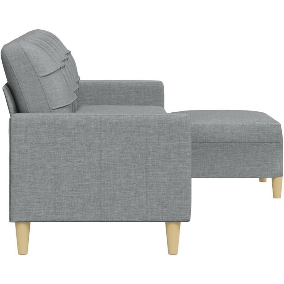 3-Sitzer Sofa mit Hocker & Schlaffunktion – Hellgrau 210cm