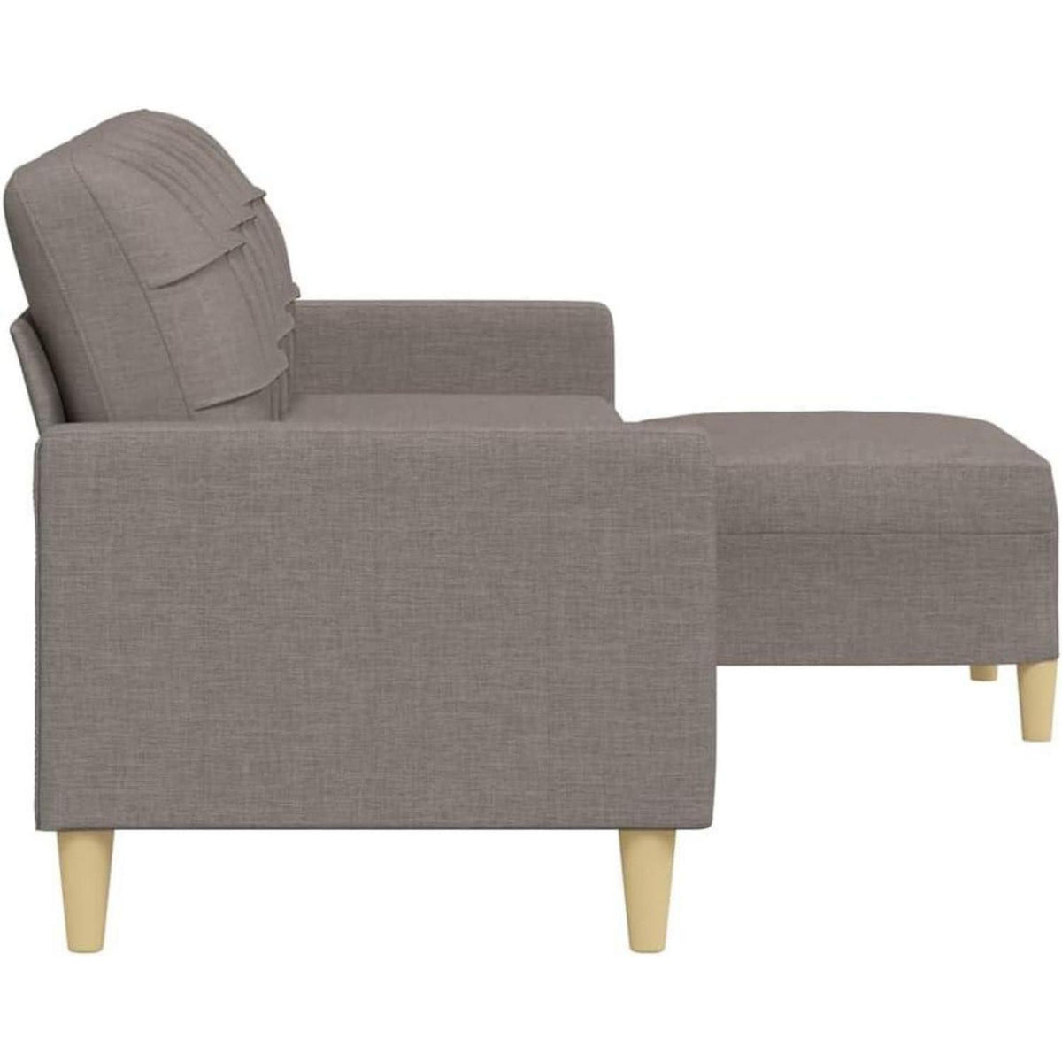3-Sitzer Sofa mit Hocker, Taupe – Schlafsofa 210 cm