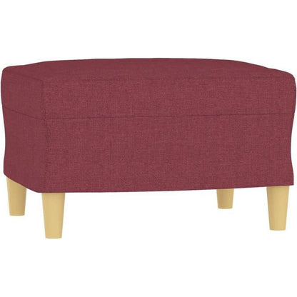 3-Sitzer Sofa mit Hocker, Weinrot 180cm – Schlaffunktion