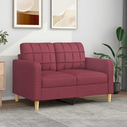2-Sitzer Sofa Bodensofa mit Bettfunktion, Weinrot 120cm