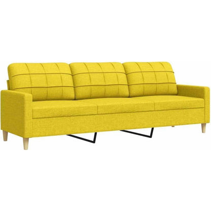 3-Sitzer Sofa Hellgelb – Modernes Polstersofa mit Kissen