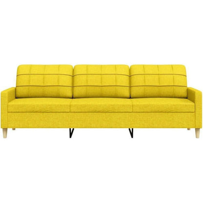 3-Sitzer Sofa Hellgelb – Modernes Polstersofa mit Kissen