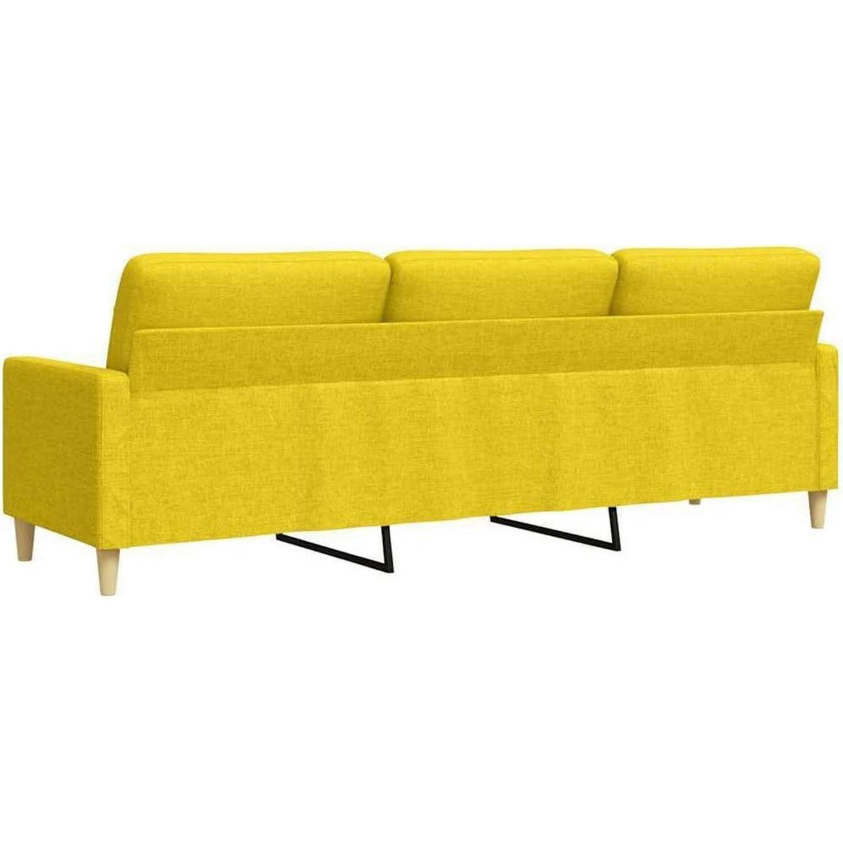 3-Sitzer Sofa Hellgelb – Modernes Polstersofa mit Kissen
