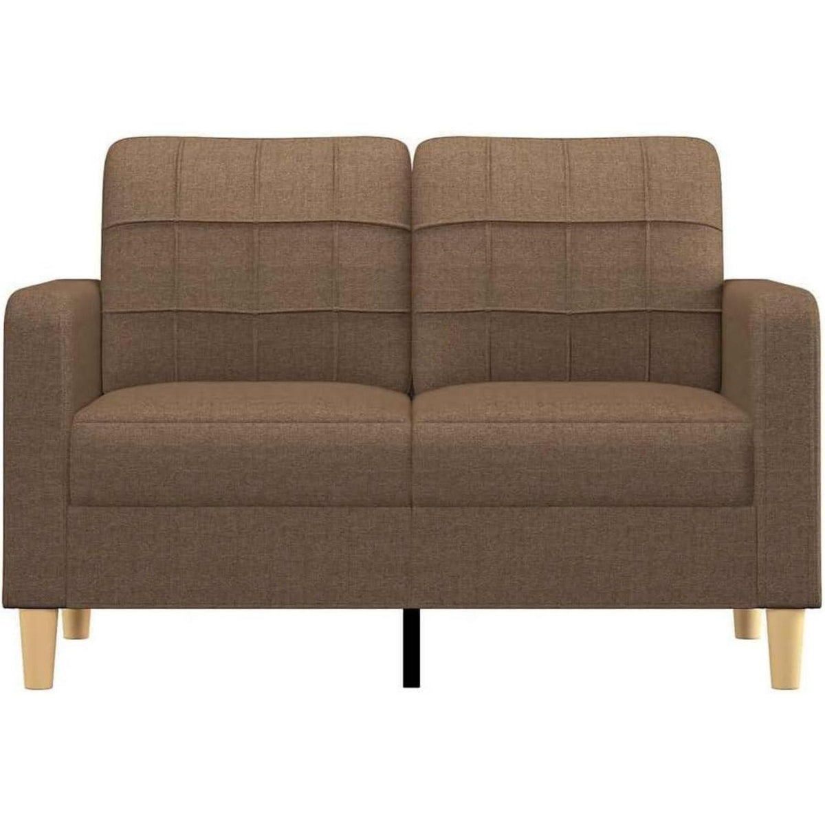 2-Sitzer Sofa Braun – Bequemes Polstersofa mit Kissen