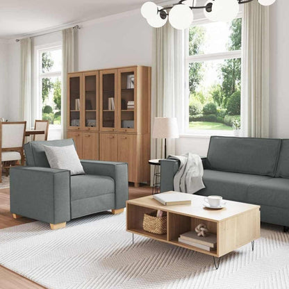 Graues Sofa-Set: 3-Sitzer, 2-Sitzer & Sessel