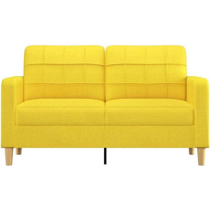 2-Sitzer Sofa Hellgelb – Bequemes Polstersofa mit Kissen