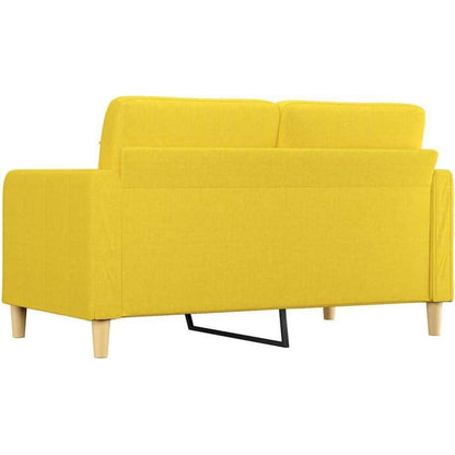 2-Sitzer Sofa Hellgelb – Bequemes Polstersofa mit Kissen