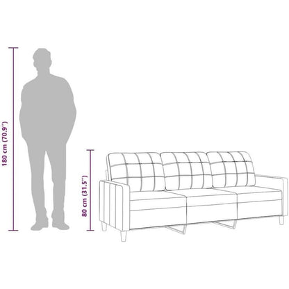 3-Sitzer Sofa mit Schlaffunktion Schwarz 210cm