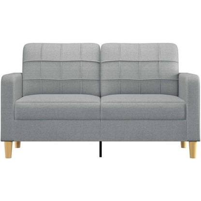 2-Sitzer Sofa Hellgrau – Bequemes Polstersofa mit Kissen