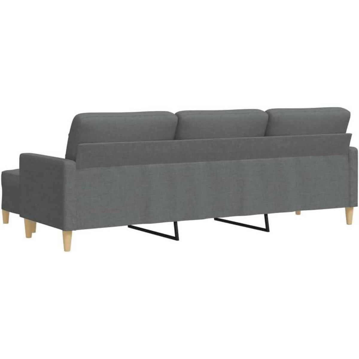 3-Sitzer Sofa Dunkelgrau mit Hocker & Schlaffunktion 210cm