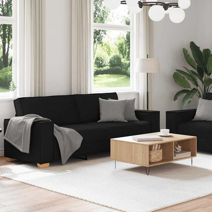 Schwarz Sofa Set: 2-Sitzer & 3-Sitzer Stoff Lounge