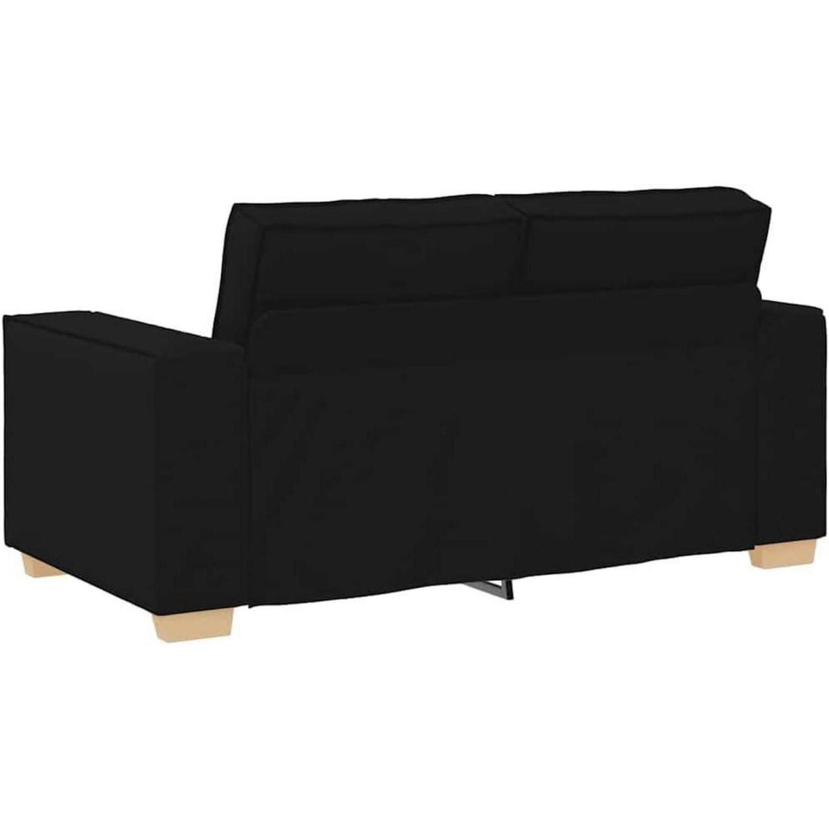 Schwarz Sofa Set: 2-Sitzer & 3-Sitzer Stoff Lounge