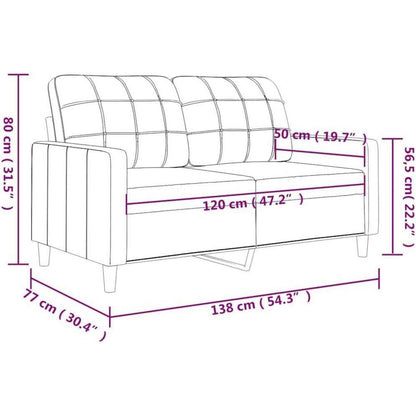 2-Sitzer Sofa Schwarz – Bequemes Polstersofa mit Kissen