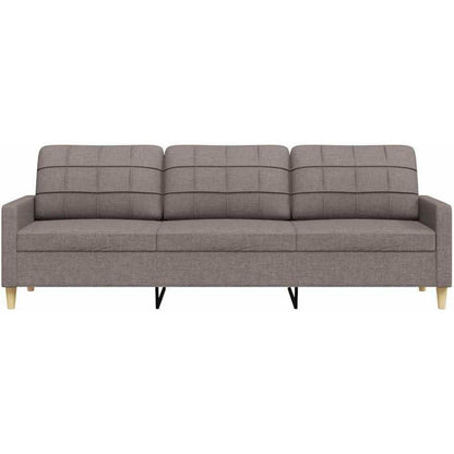 3-Sitzer Sofa Taupe – Bequemes Polstersofa 210 cm mit Kissen