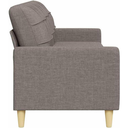 3-Sitzer Sofa Taupe – Bequemes Polstersofa 210 cm mit Kissen