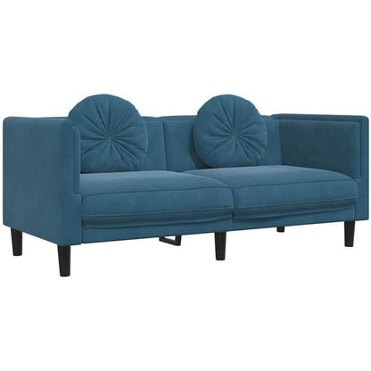 2-Sitzer Sofa Blau Samt – Bequeme Couch für Wohnzimmer