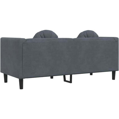 Modernes 2-Sitzer Sofa Dunkelgrau mit Kissen