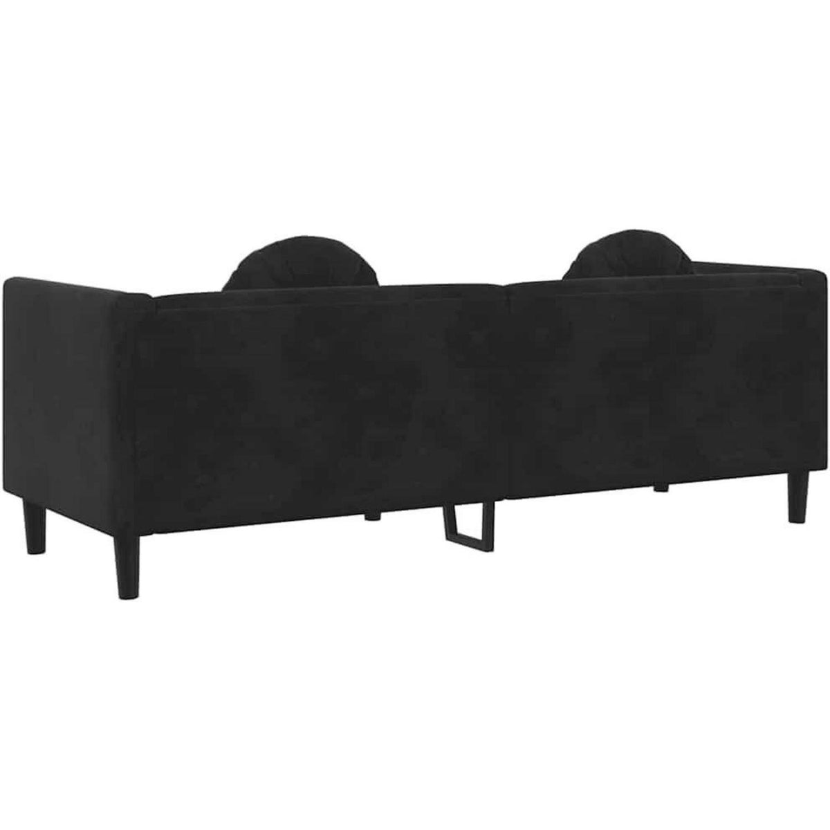 Modernes 3-Sitzer Sofa mit Samtbezug Schwarz