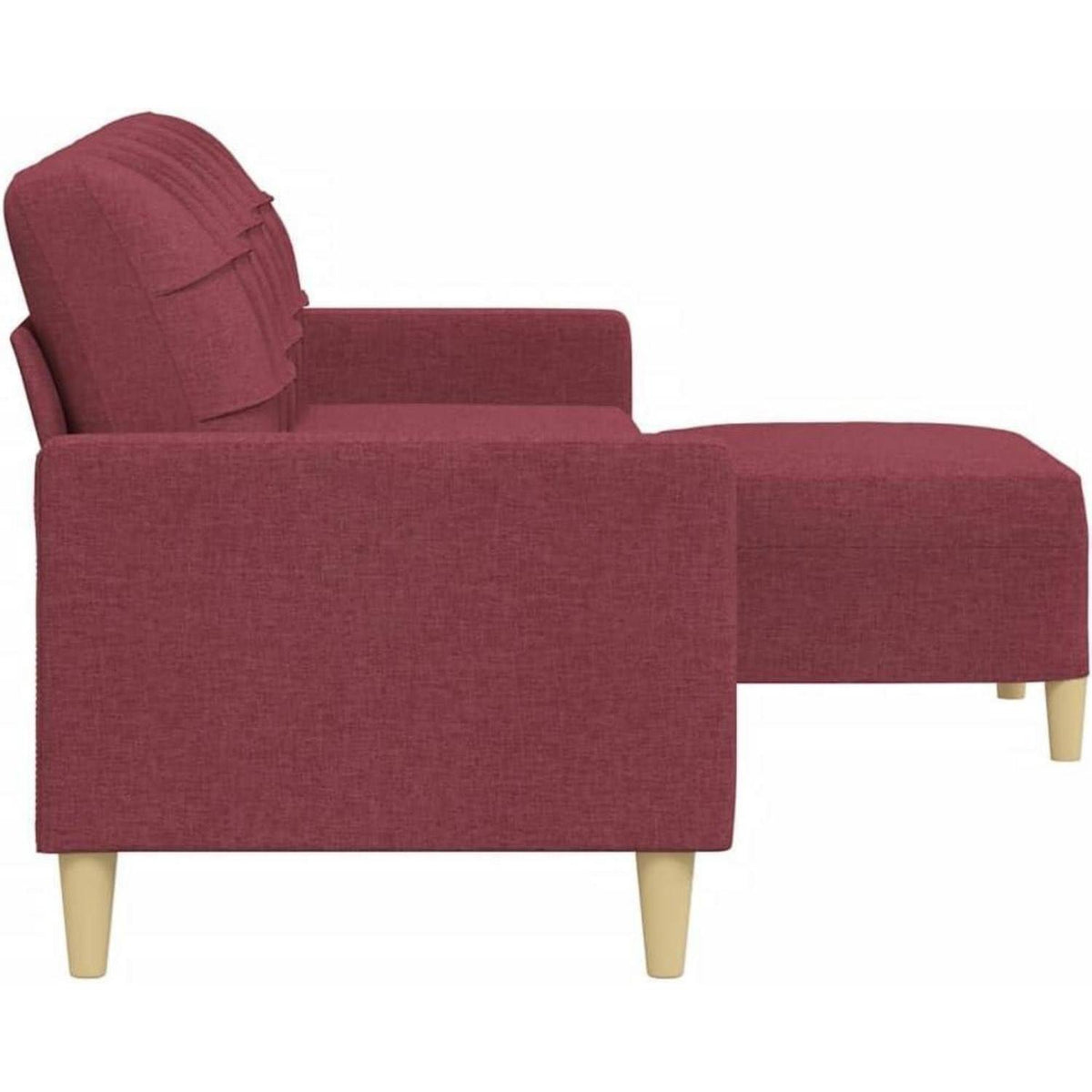 3-Sitzer Sofa mit Hocker, Weinrot – Schlaffunktion & Modernes Design