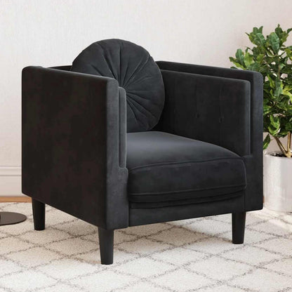 Samt Sofa Schwarz – Modernes Wohnzimmer Sofa mit Kissen
