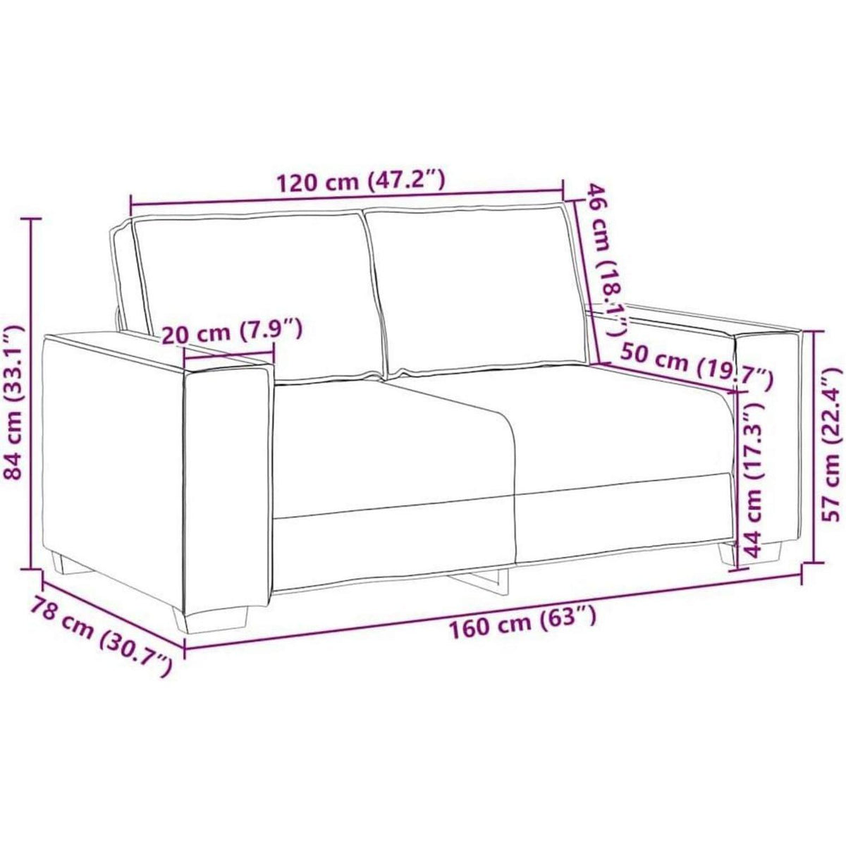 Graues Stoffsofa 2-Sitzer & 3-Sitzer Set – Komfortabel & Robust