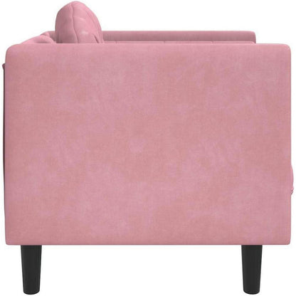 Modernes Samt Sofa 2-Sitzer Rosa – Bequemes Wohnzimmer Sofa