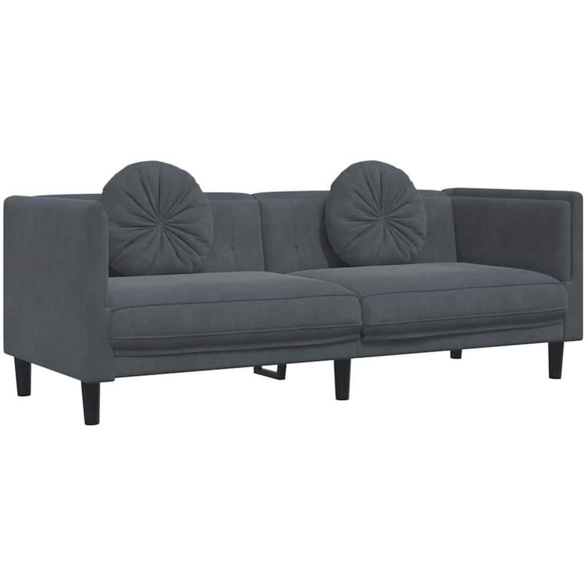 3-Sitzer Sofa Dunkelgrau Samt – Bequeme Couch für Wohnzimmer