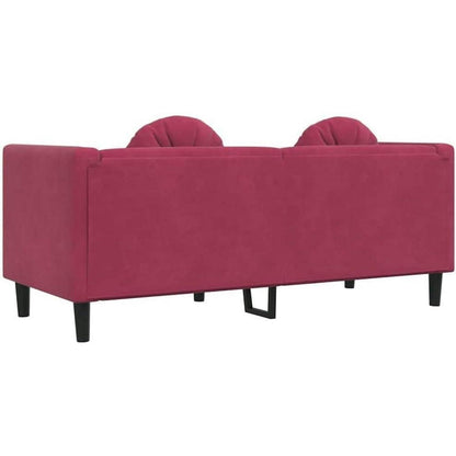 2-Sitzer Samtsofa Weinrot – Modernes Polstersofa für Wohnzimmer