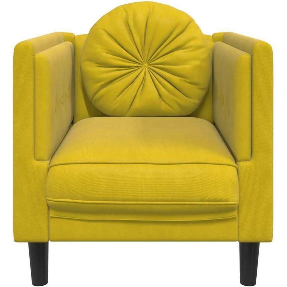 Samt Sofa Gelb – Modernes Wohnzimmer Sofa mit Kissen