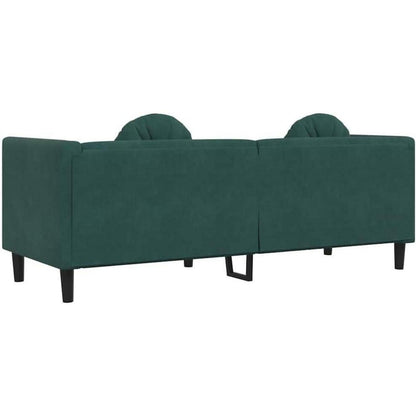 Modernes 3-Sitzer Sofa Dunkelgrün Samt mit Kissen