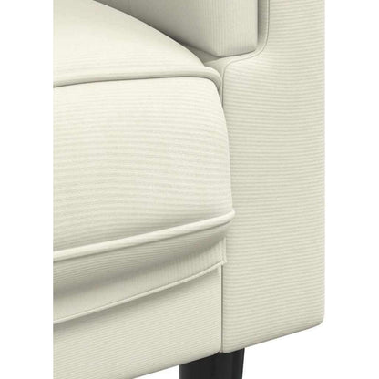 Samt Sofa mit Kissen – Modernes Wohnzimmer Sofa Creme