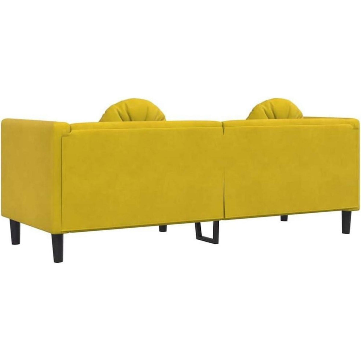 Modernes 3-Sitzer Sofa mit Samtbezug in Gelb
