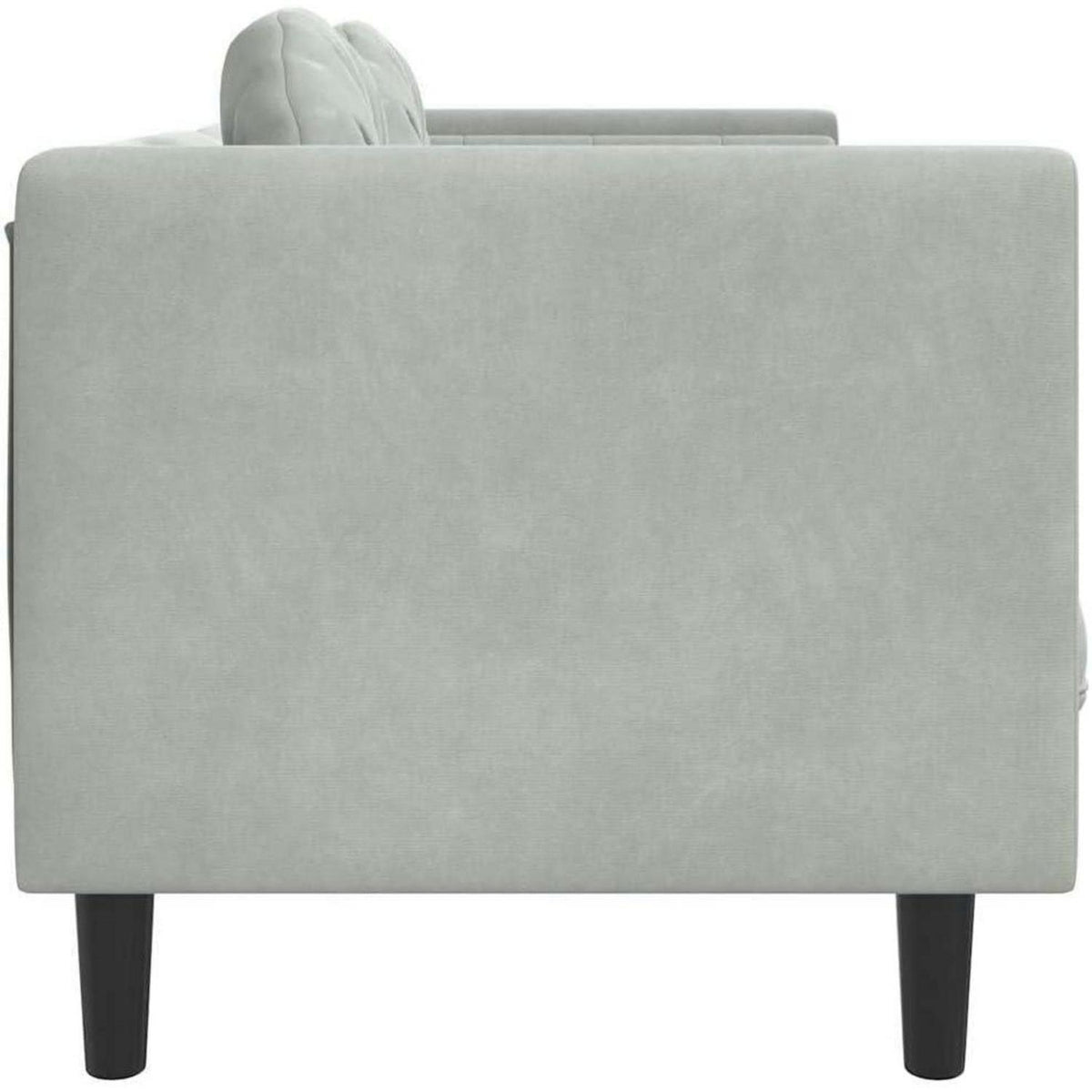 3-Sitzer Samt Sofa Modernes Wohnzimmer Sofa Hellgrau