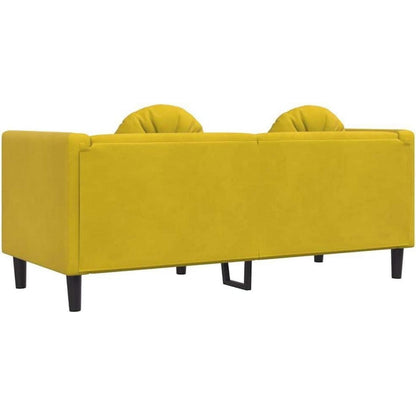 2-Sitzer Sofa Gelb Samt – Bequeme Couch für Wohnzimmer