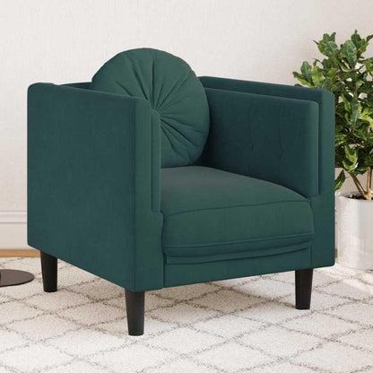 Gepolstertes Samtsofa Dunkelgrün – Modernes Wohnzimmer Sofa