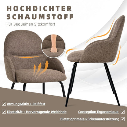 Esszimmerstühle 4er Set mit Armlehne – Braun & Modern