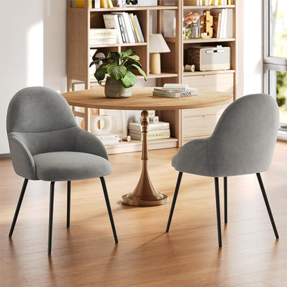 Esszimmerstühle 6er Set mit Armlehne, Hellgrau