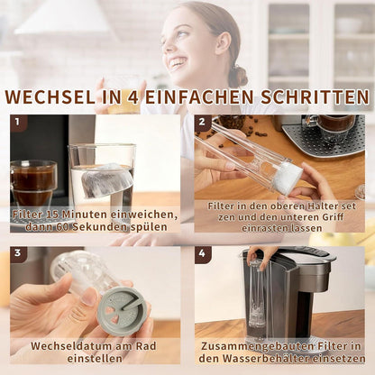 12x Wasserfilter Aktivkohle für Ninja Kaffeevollautomat
