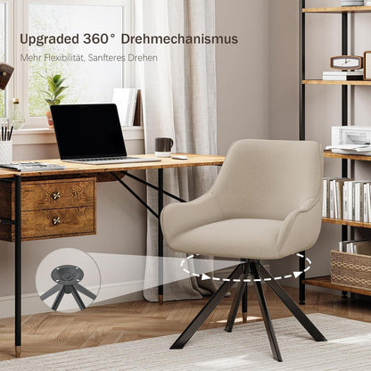 Drehbarer Esszimmerstuhl Set 4er – Beige, Modern & Komfortabel