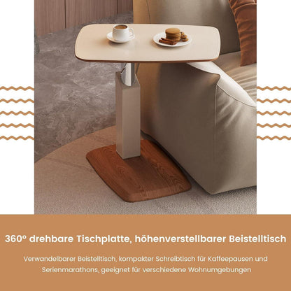 Höhenverstellbarer Beistelltisch Couch – Moderner Kaffeetisch mit Gasdruckfeder